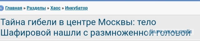 Тайна гибели в центре Москвы: тело Шафировой нашли с разможенной головой