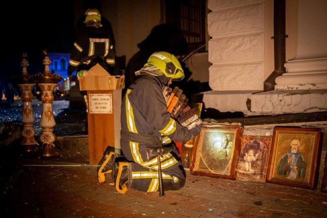В Одессе получил значительные разрушения  Преображенский собор