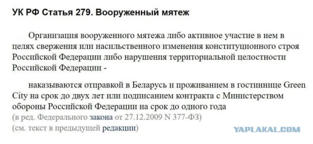 ФСБ прекратила дело о вооруженном мятеже