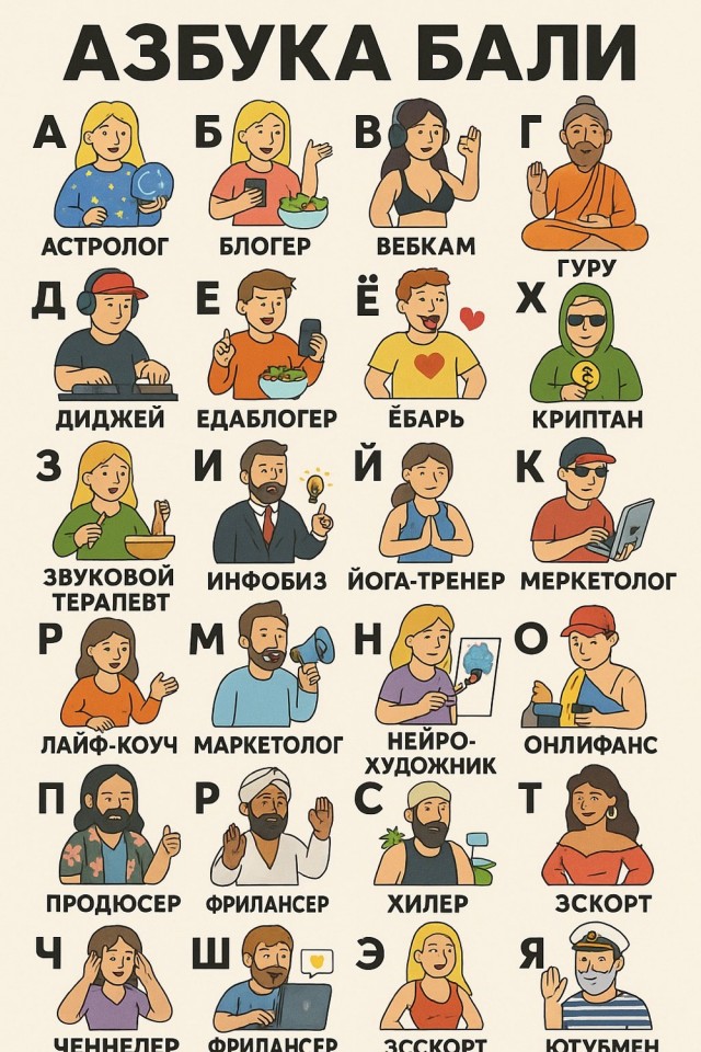 Азбука профессий на Бали