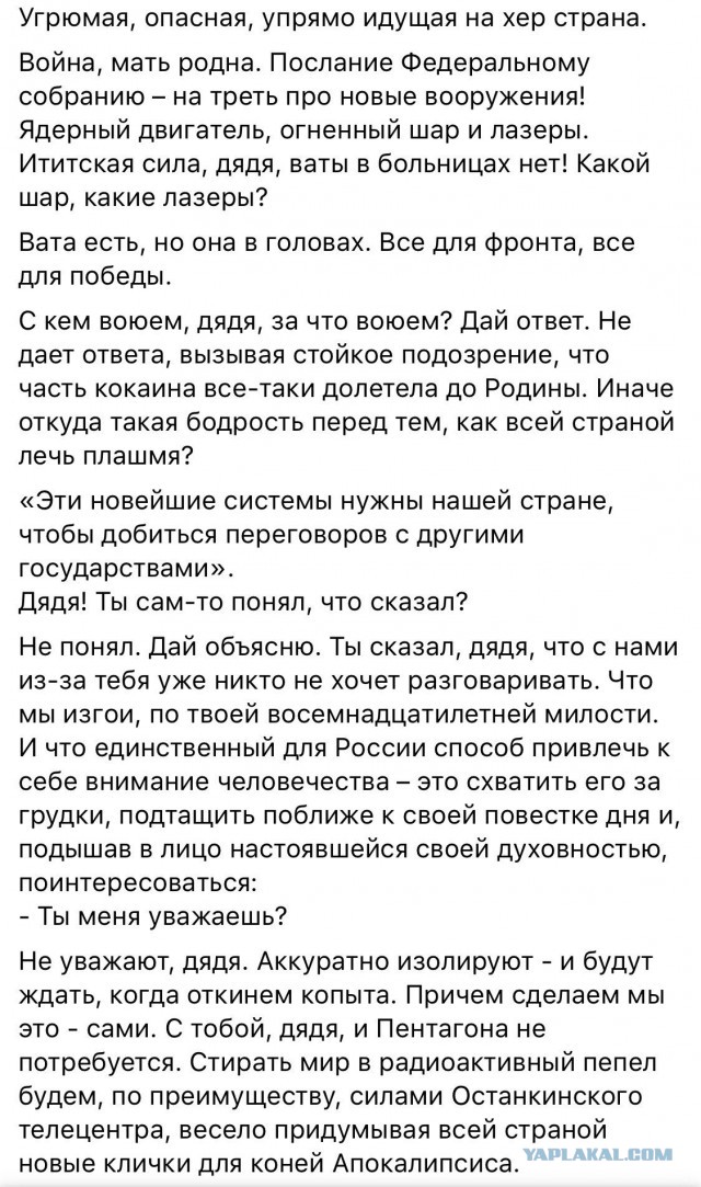 Послание Президента Федеральному Собранию одной картинкой
