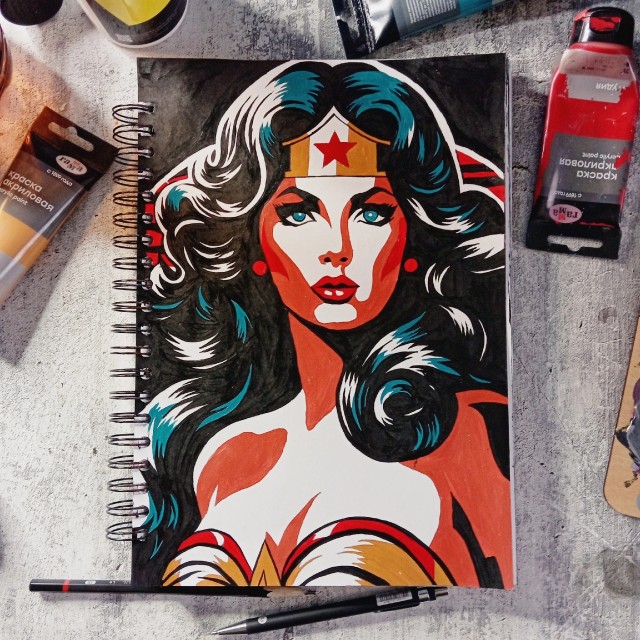 Хочу поделиться некоторыми работами художественным акрилом