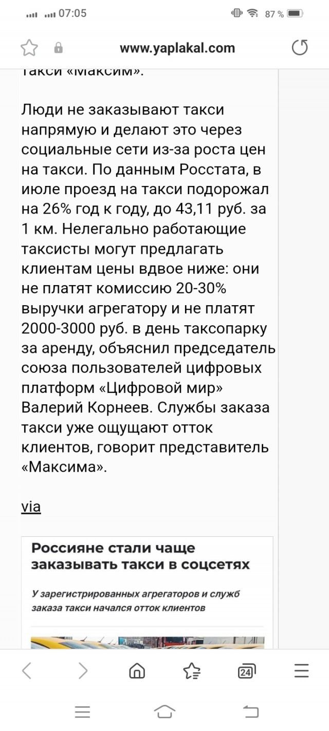 С 25 октября в Московском регионе на 25% подорожают поездки на такси.