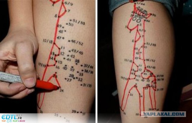 Татуировки, нарисованные в одну линию