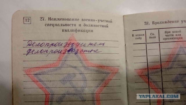 А у кого какая в военнике специальность?