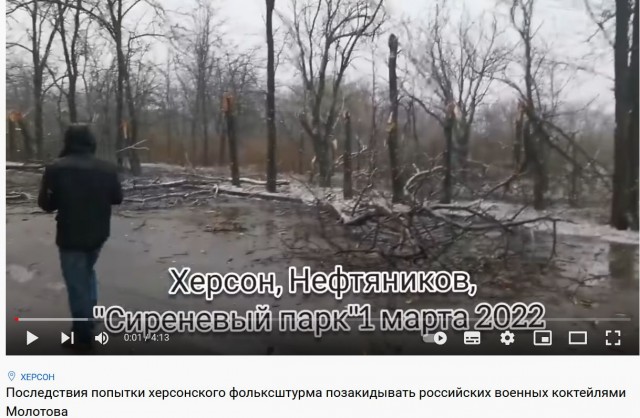 Момент засады на бронетанковую колонну