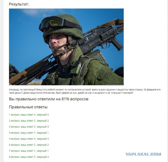 Тест для всех, кто считает 23 февраля своим праздником