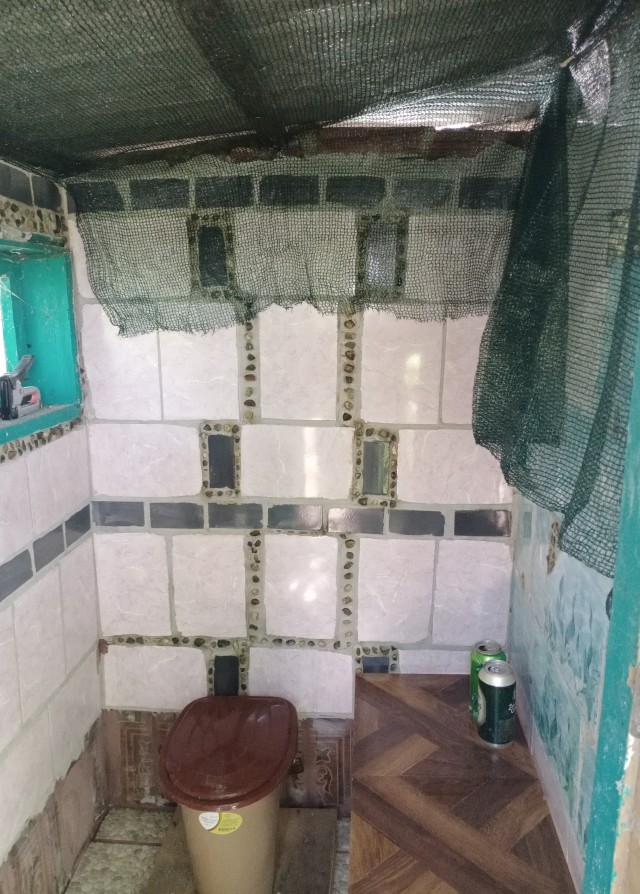 Зеленый дачный туалет