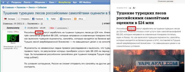 Тушение турецких лесов российскими самолётами оценили в $24 млн