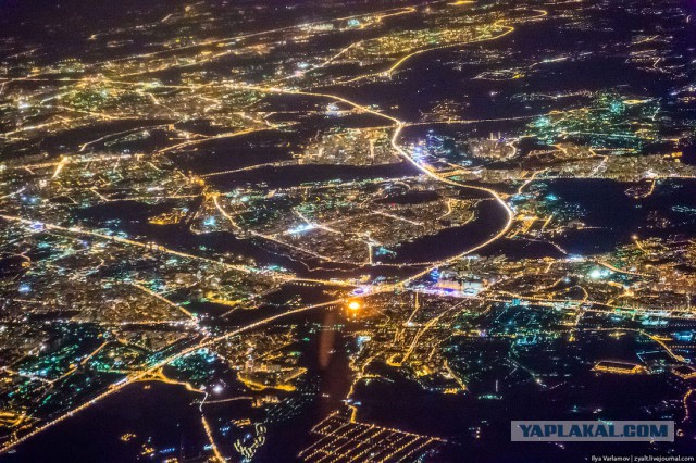 Полет над ночной Москвой