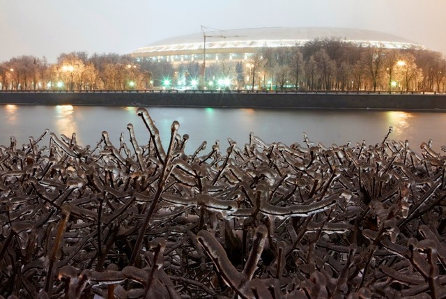 Лед на улицах Москвы