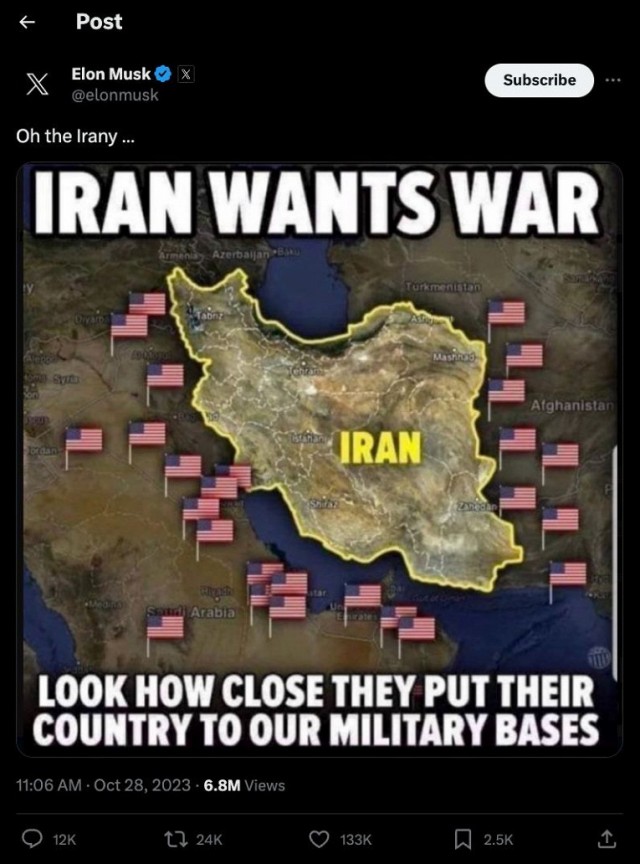 Маск высмеял политику США в отношении Ирана