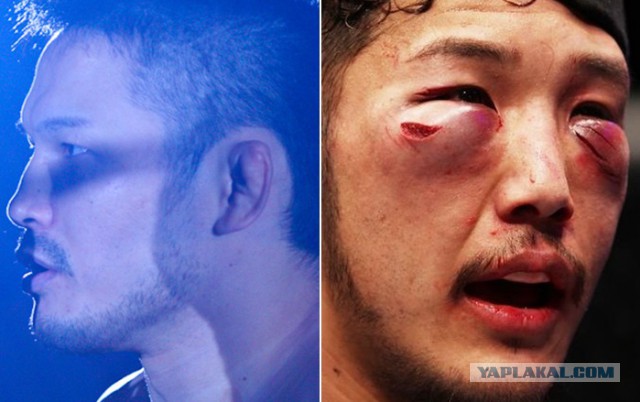 Лица бойцов до и после боя UFC.