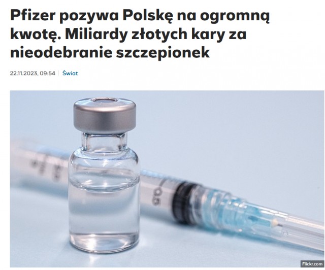 Pfizer подает в суд на Польшу за недостаточную "принудительную вакцинацию" населения