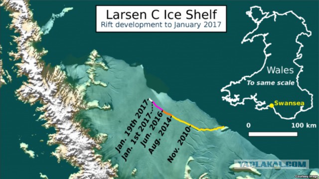 Ледник Ларсена почти превратился в айсберг