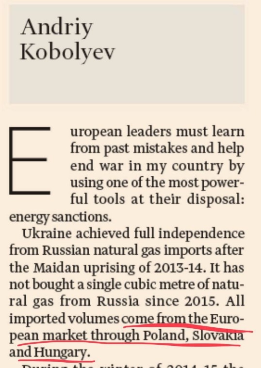 Коболев призвал Европу отказаться от российских энергоресурсов