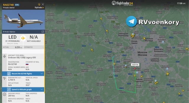 В Тверской области потерпел крушение самолет Пригожина с бортовым номером RA-02795