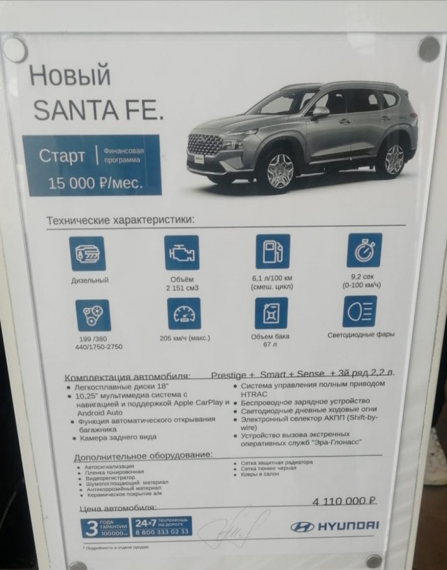 Цены на допы в новым Tucson