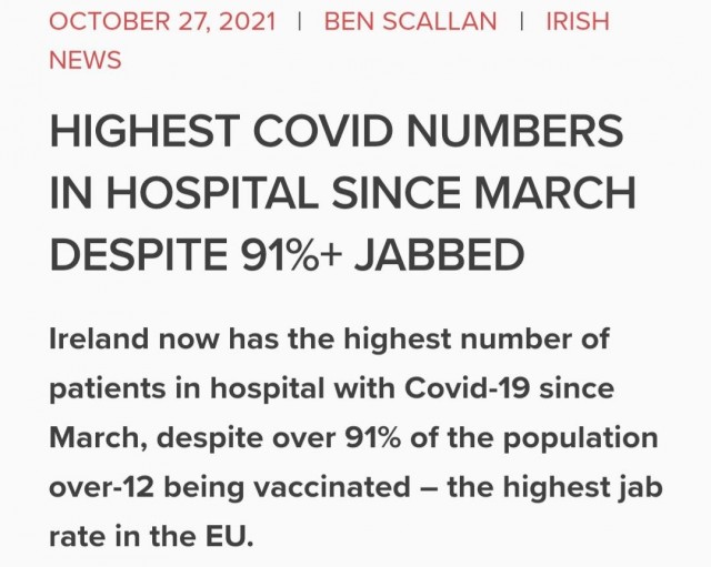 В Ирландии произошла новая массовая вспышка COVID, несмотря на 91% вакцинации населения