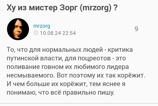 Ху из мистер Зорг (mrzorg) ?