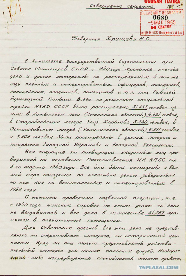 Мифы о Катыни и Медном