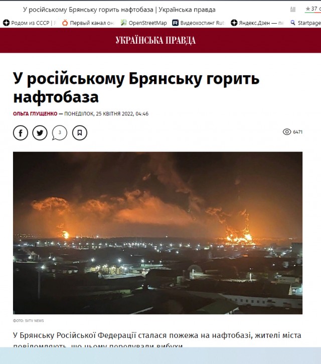 Пожар  около нефтебазы в Брянске