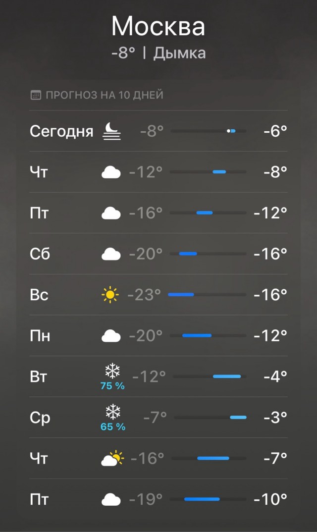 Врачи призывают москвичей не выходить на улицу в эти выходные. Грядут 30-градусные морозы.