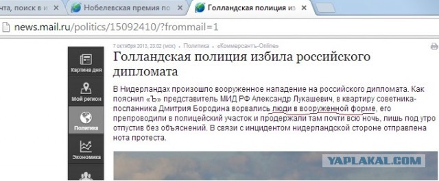 Полиция Нидерландов избила российского дипломата