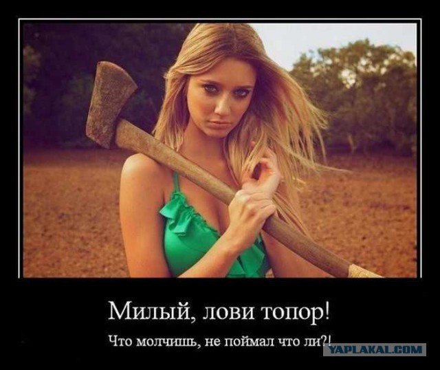 Лови топор! Что, не поймала?