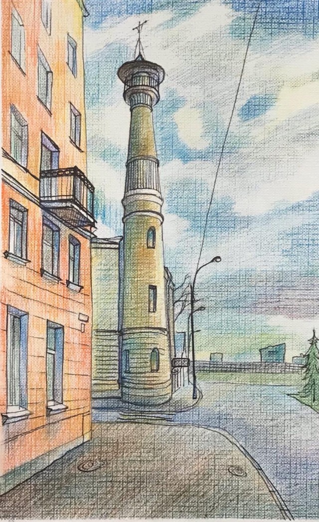 Рисунки вечерней Охты (Санкт-Петербург)