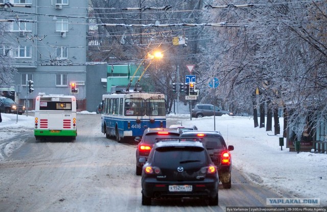 Лед на улицах Москвы