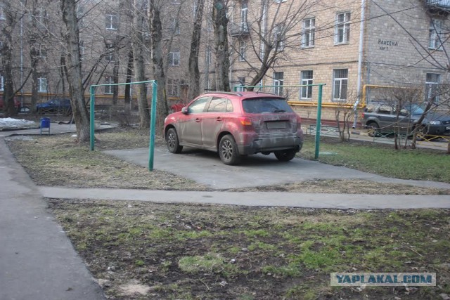Штрафа для припаркованного на газоне "Лексуса"