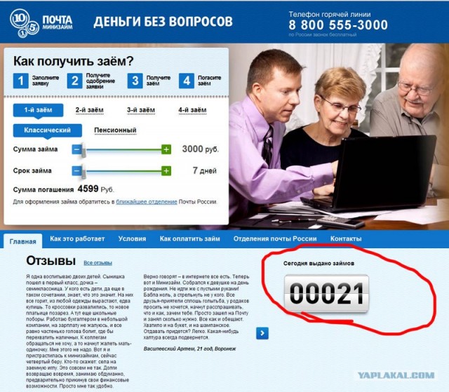 Кредиты от Почты России под 2800% годовых