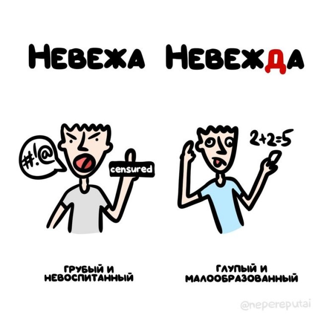15 полезных рисунков, наглядно показывающих разницу вещей, которые мы то и дело путаем