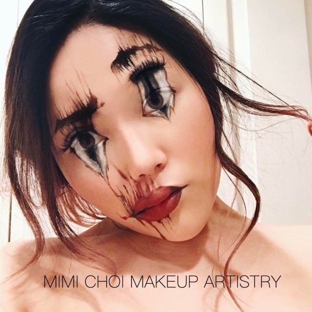 Жутковатый макияж от Mimi Choi