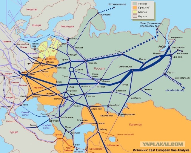 Как насчёт газопроводов на Украине?