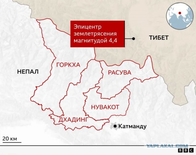 На погранпереход между Китаем и Непалом сошел оползень