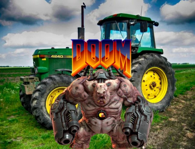 Хакер взломал трактор John Deere и запустил на нём DOOM – монстров можно давить колёсами на кукурузном поле