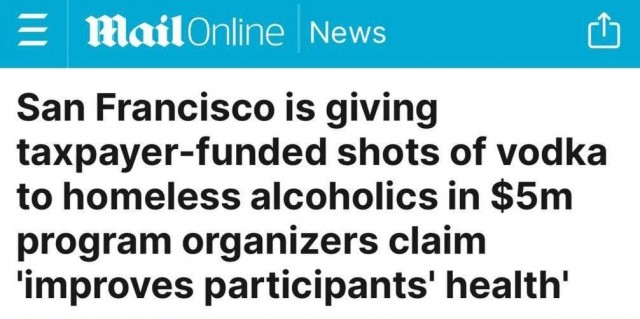В США бездомным выдают бесплатный алкоголь