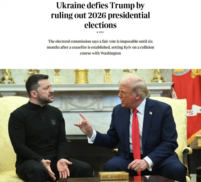 Украина отказалась проводить президентские выборы в 2026 году, — The Times.