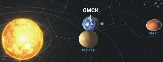 Луна и Марс на одном снимке.