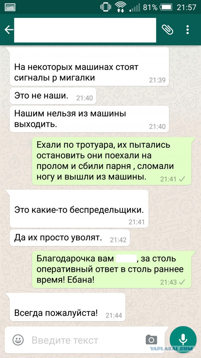 Авто фельдъегерей сбило участника движения "СтопХам" в Москве
