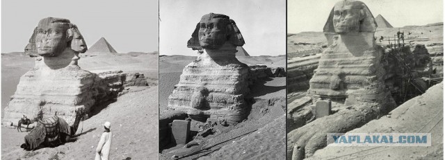Египетский морок. Строительство колоссов, Сфинкса, пирамид на заре эры фотографий в 19 веке.