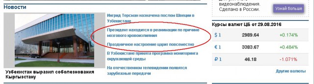 Президент Узбекистана Ислам Абдуганиевич Каримов скончался на 79 году жизни