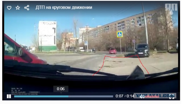 ДТП на дороге с круговым движением