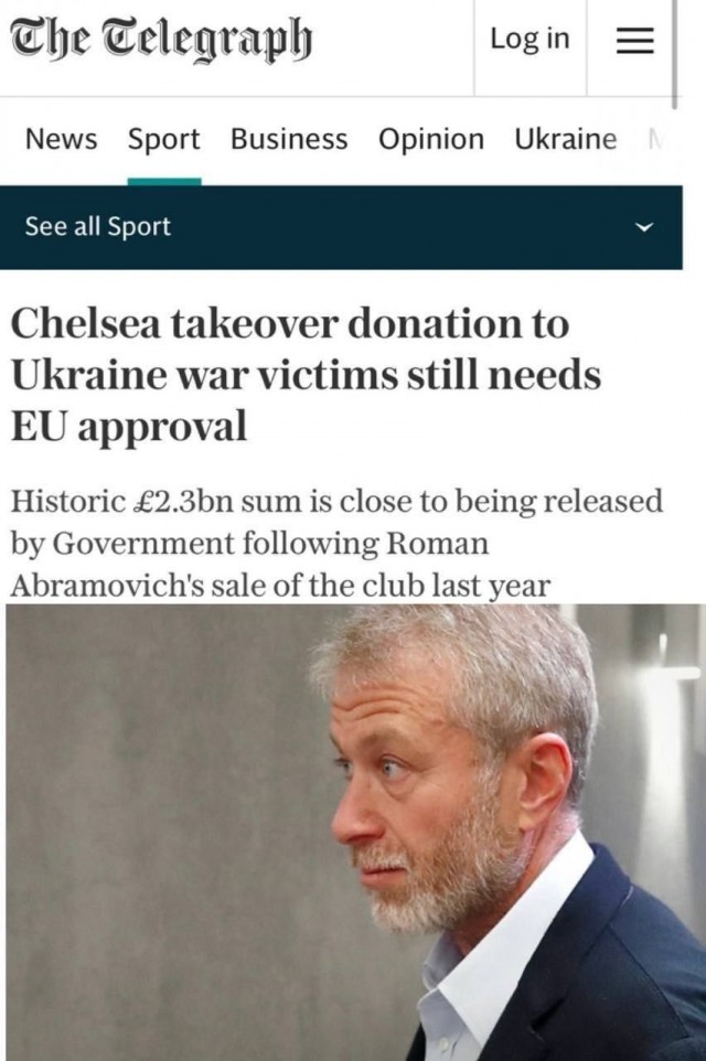 2,3 млрд фунтов стерлингов, вырученные за продажу «Челси», уйдут на поддержку Украины