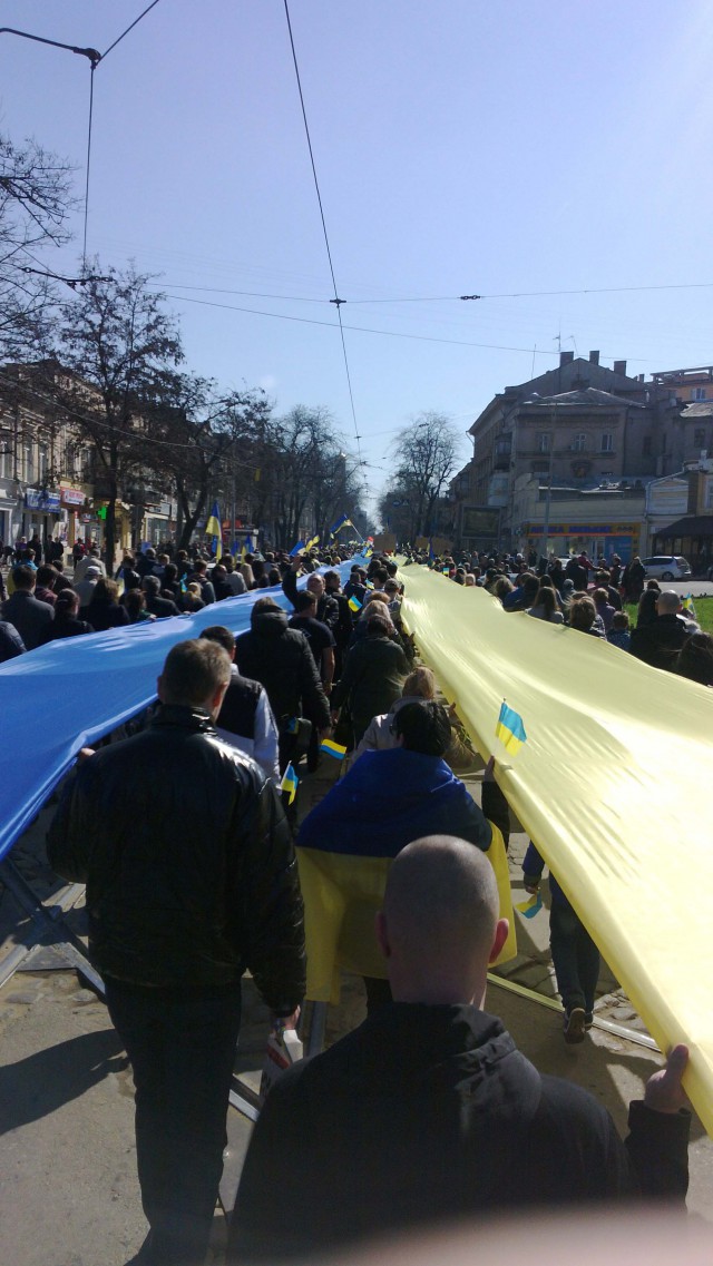Митингующие в центре Харькова
