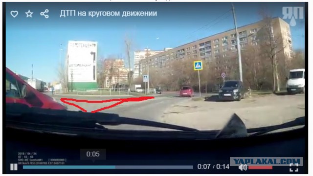 ДТП на дороге с круговым движением