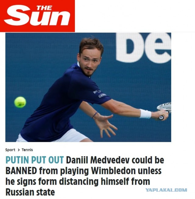 Британия не разрешит теннисисту Медведеву сыграть на Уимблдоне