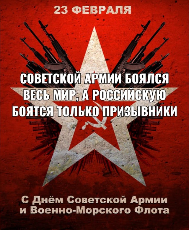 Ну что, с Днём Советской Армии и Военно-Морского Флота!